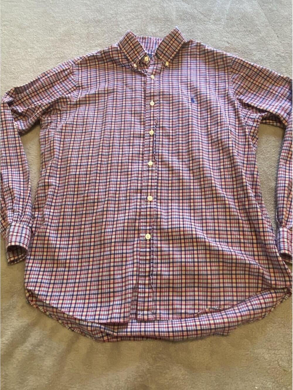 Ralph Lauren Men’s Shirt Large Multi-Color Plaid Button Down Pony Logo Preppy L